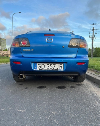 Mazda 3 cena 8300 przebieg: 190168, rok produkcji 2006 z Bartoszyce małe 154